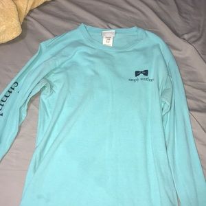 Small Simply Southern Long Sleeve Light Blue Top